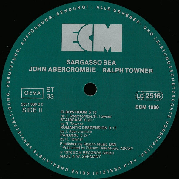 John Abercrombie, Ralph Towner - Sargasso Sea (Vinyl) Image
