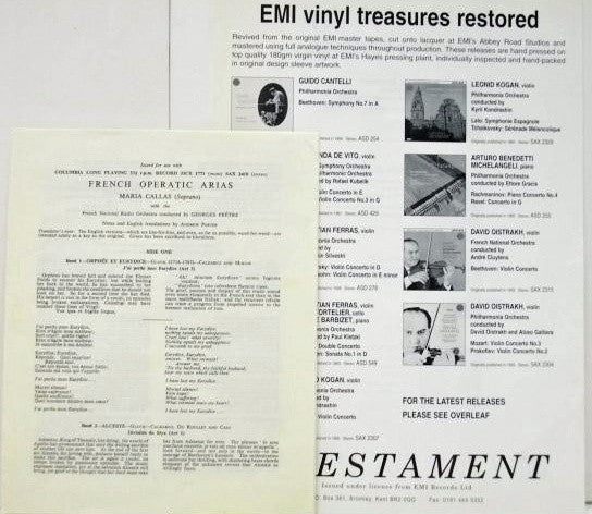 Maria Callas, Orchestre National De France Conducted By Georges PrÃªtre - French Operatic Arias (Vinyl) Image