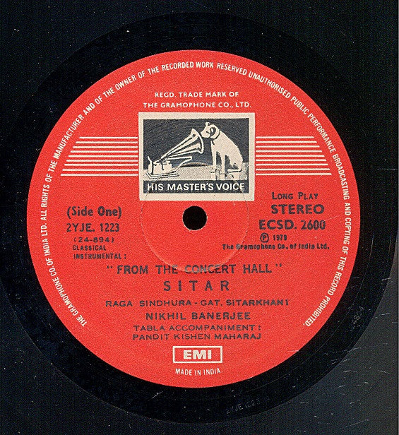 Nikhil Banerjee - From The Concert Hall (Vinyl)