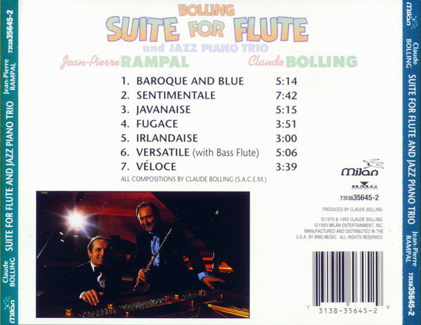 Jean-Pierre Rampal / Claude Bolling - Suite For Flute And Jazz Piano Trio (CD) Image