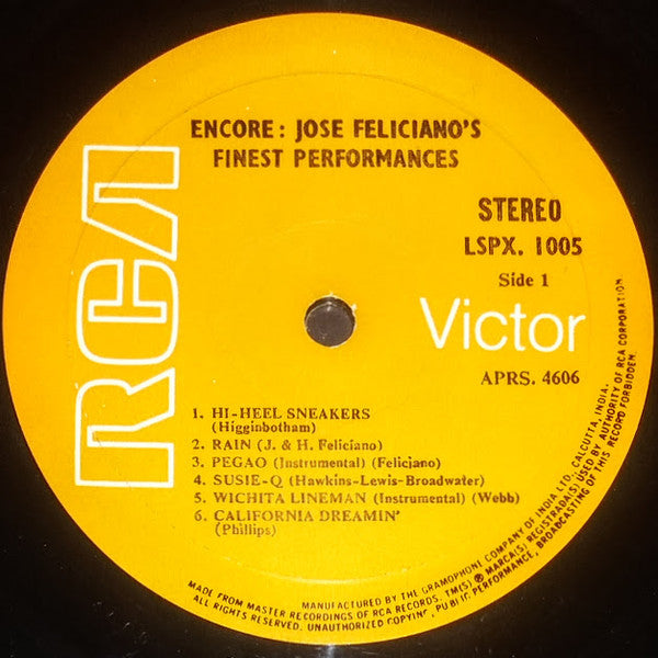 José Feliciano - Encore! Jose Feliciano's Finest Performances (Vinyl)