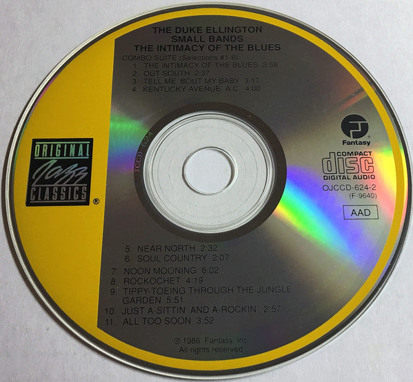 Duke Ellington Small Bands, The - Intimacy Of The Blues (CD) Image