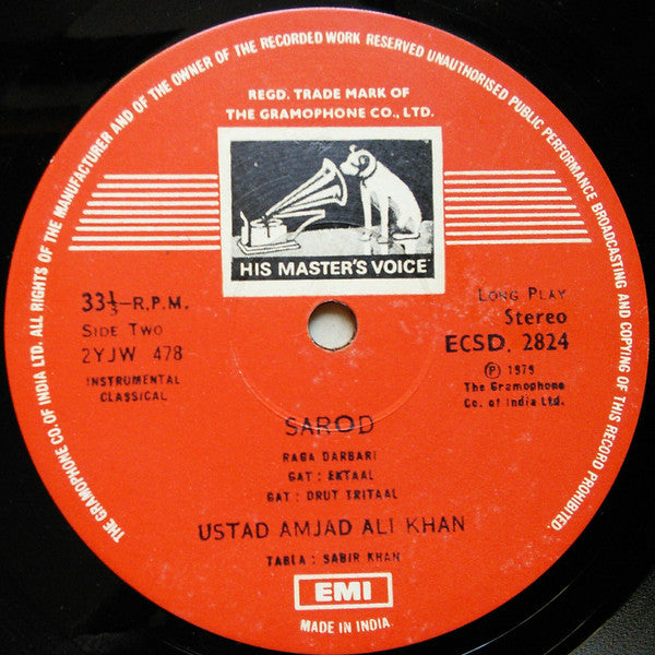 Amjad Ali Khan - Raga Darbari (Vinyl)
