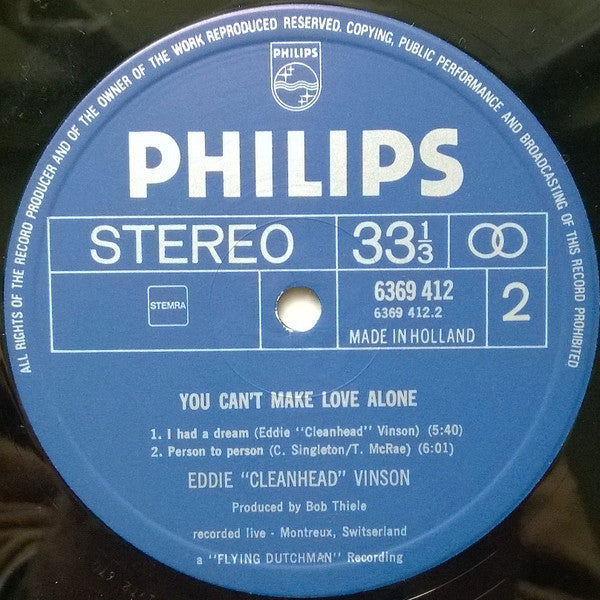 Eddie "Cleanhead" Vinson Featuring Larry Coryell - You Can't Make Love Alone (Vinyl) Image