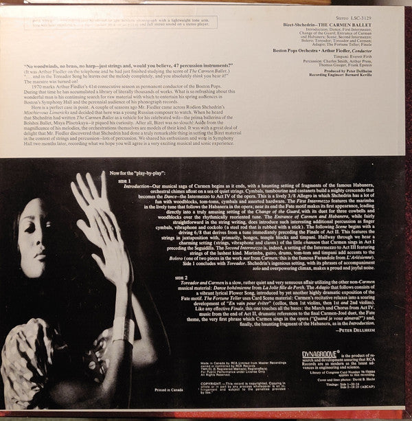 Georges Bizet - Ð Ð¾Ð´Ð¸Ð¾Ð½ Ð©ÐµÐ´Ñ€Ð¸Ð½, Arthur Fiedler, Boston Pops Orchestra, The - The Carmen Ballet (Vinyl) Image