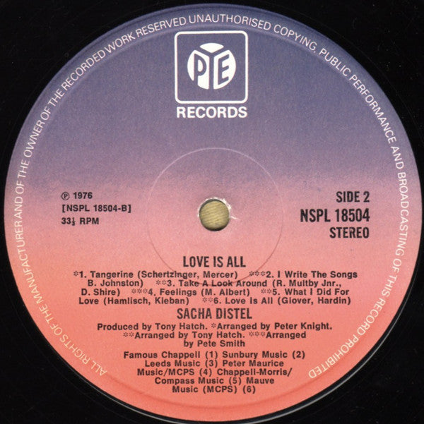 Sacha Distel - Love Is All (Vinyl)