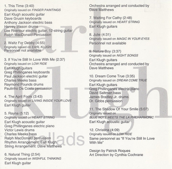 Earl Klugh - Ballads (CD) Image