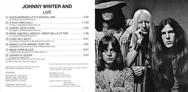 Johnny Winter And - Live Johnny Winter And (CD)