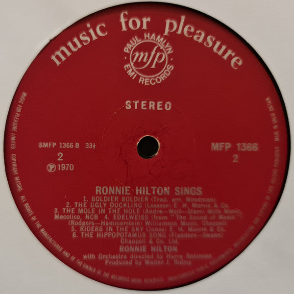 Ronnie Hilton - Sings Windmill In Old Amsterdam (Vinyl) Image