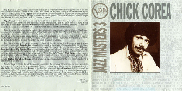 Chick Corea - Verve Jazz Masters 3 (CD) Image