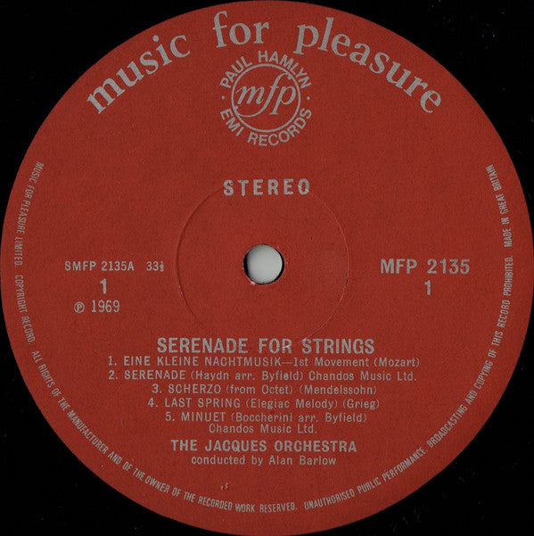 Jacques Orchestra, The, Alan Barlow - Serenade For Strings (Vinyl) Image