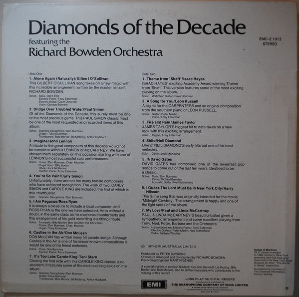 Richard Bowden Orchestra, The - Diamonds Of The Decade (Vinyl) Image