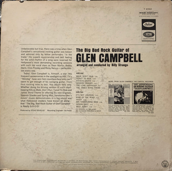Glen Campbell - The Big Bad Rock Guitar Of Glen Campbell (Vinyl) Image