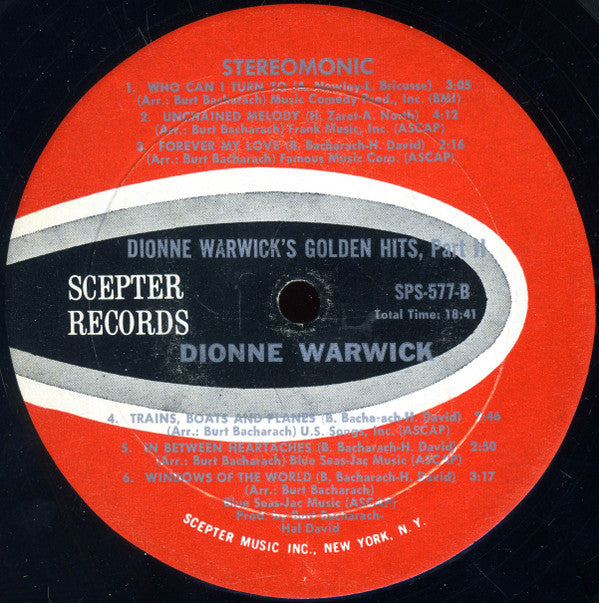 Dionne Warwick - Golden Hits Part 2 (Vinyl) Image