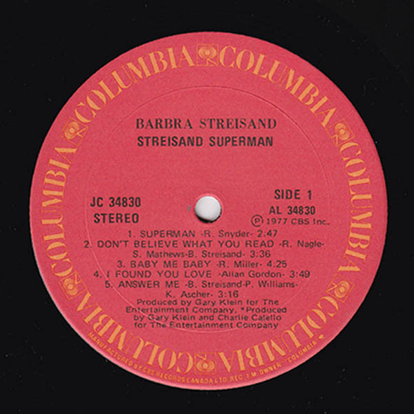 Barbra Streisand - Streisand Superman (Vinyl)