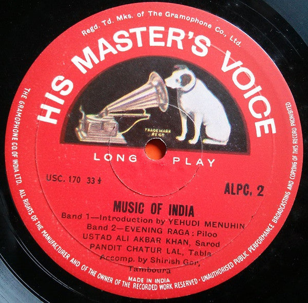 Ali Akbar Khan, Chatur Lal - Music Of India (Morning And Evening Rāgas) (Vinyl)