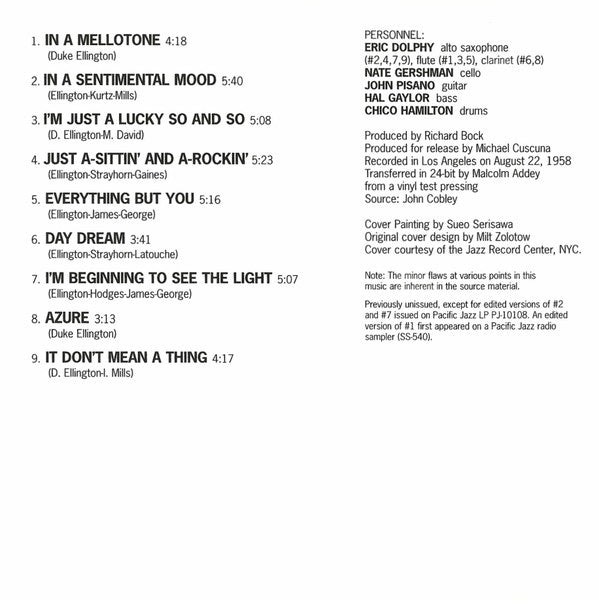 Chico Hamilton Quintet, The With Eric Dolphy - The Original Ellington Suite (CD) Image