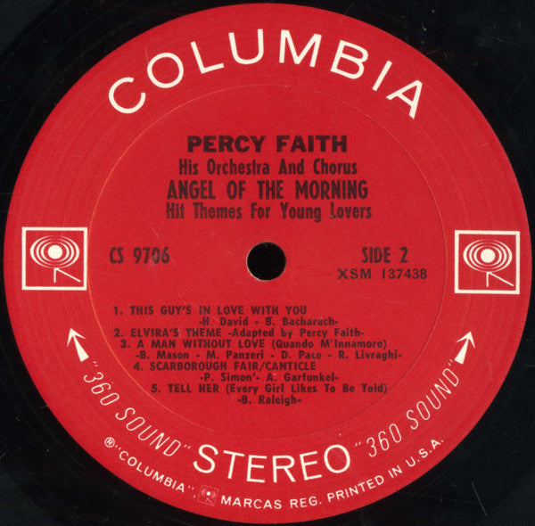 Percy Faith And His Orchestra And Chorus - Angel Of The Morning (Hit Themes For Young Lovers) (Vinyl) Image