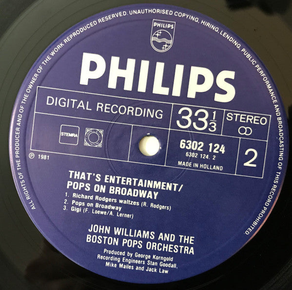 John Williams (4) - Boston Pops Orchestra, The - That's Entertainment / Pops On Broadway (Vinyl) Image