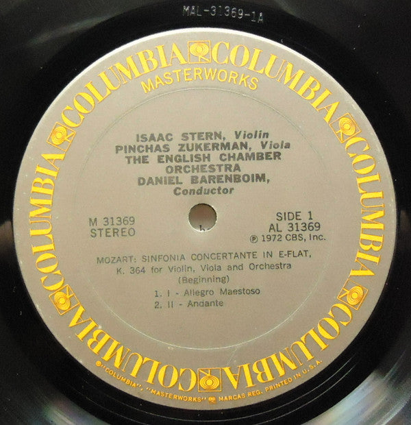 Isaac Stern Â· Pinchas Zukerman Â· Daniel Barenboim, English Chamber Orchestra - Wolfgang Amadeus Mozart Â· Carl Stamitz - Sinfonia Concertante / Sinfonia Concertante (Vinyl) Image