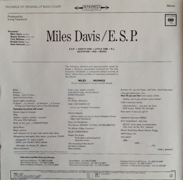 Miles Davis - E.S.P. (CD)