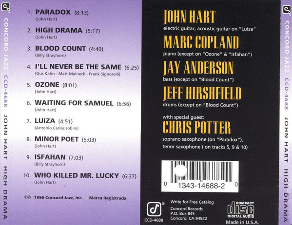 John Hart - High Drama (CD) Image