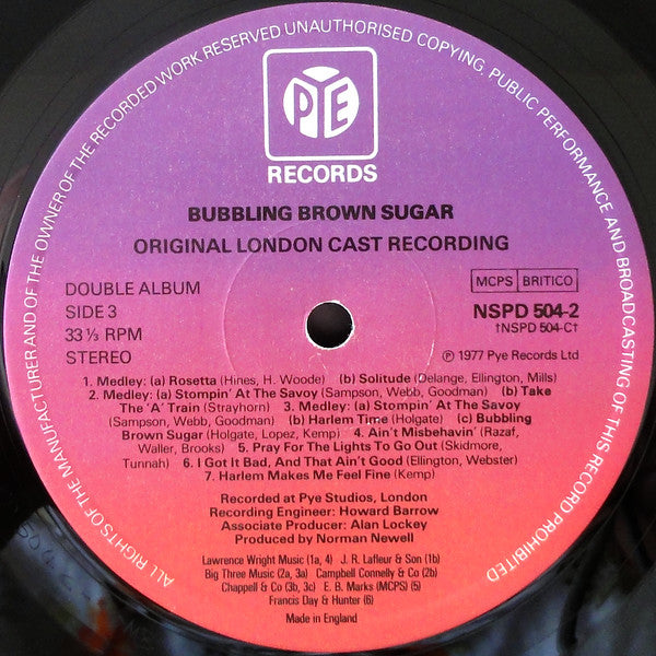 Various - Bubbling Brown Sugar - Original London Cast Recording (Vinyl) (2)