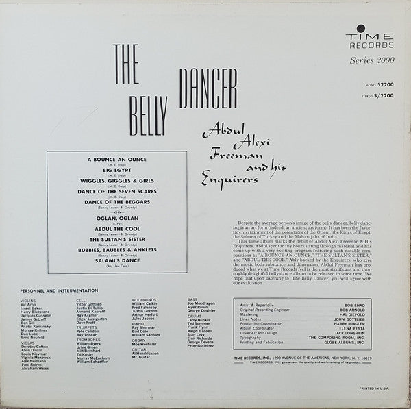 Abdul Alexi Freeman And His Enquirers - The Belly Dancer (Vinyl) Image