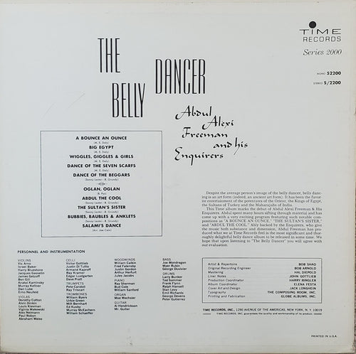 Abdul Alexi Freeman And His Enquirers - The Belly Dancer (Vinyl) Image