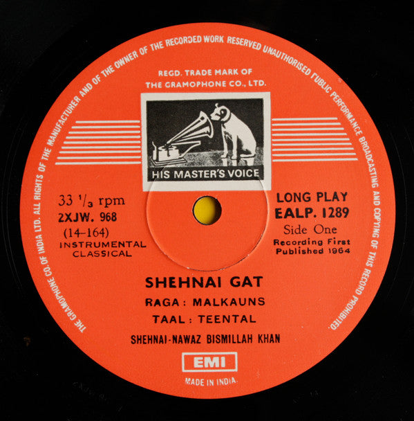 Bismillah Khan - Raga Malkauns â€¢ Raga Des-Tilak Kamod (Vinyl) Image