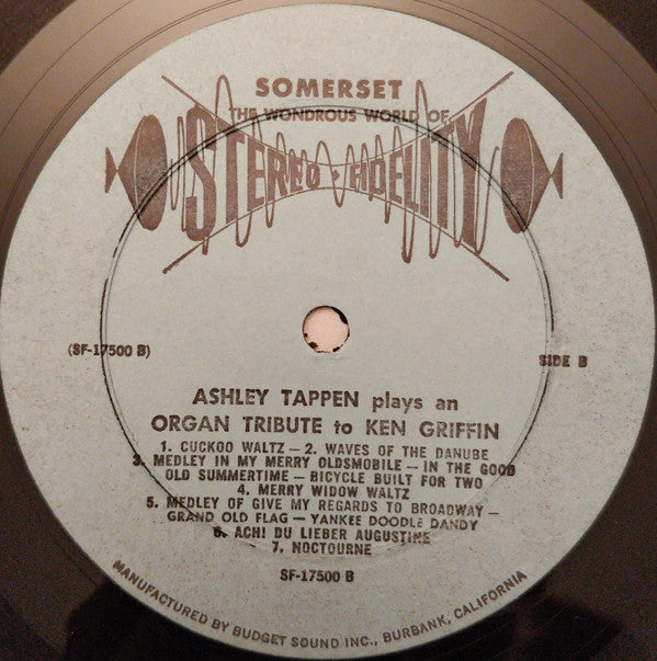 Ashley Tappen - An Organ Tribute To Ken Griffin (Vinyl)