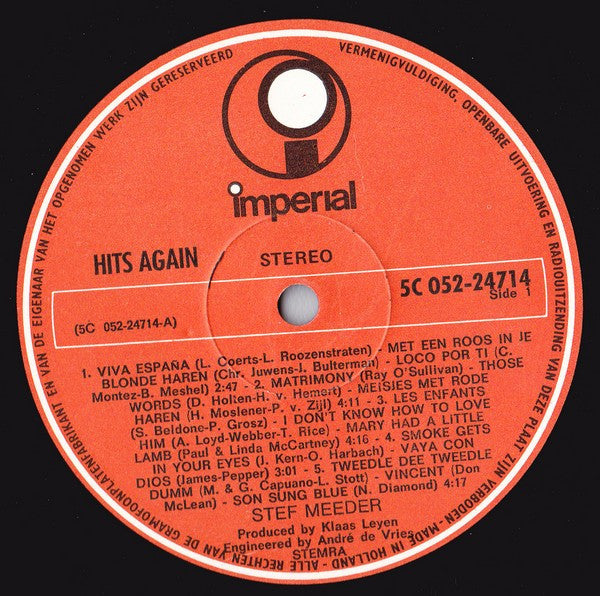 Stef Meeder - Hits Again (Vinyl) Image