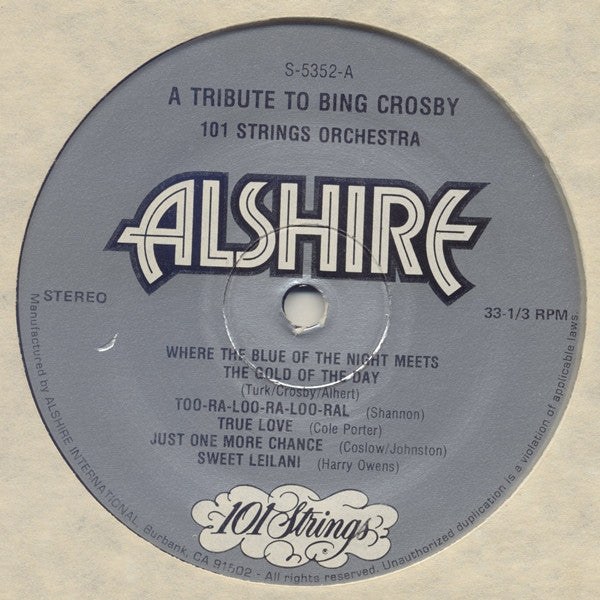 101 Strings - Play A Tribute To Bing Crosby (Vinyl) Image