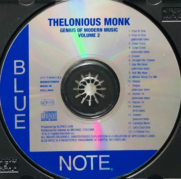 Thelonious Monk - Genius Of Modern Music Volume 2 (CD) Image