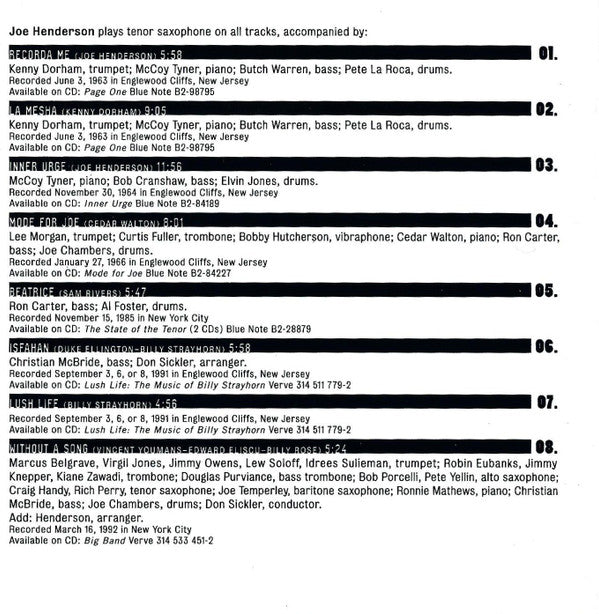 Joe Henderson - The Definitive Joe Henderson (CD) Image