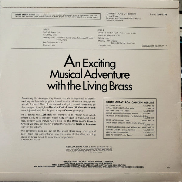 Living Brass - Carmen And Other Hits (Vinyl)