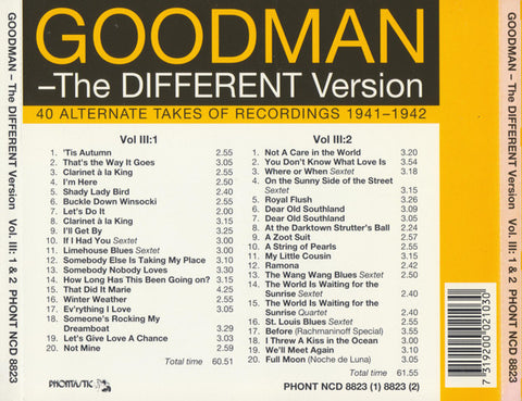 Benny Goodman - The Different Version, Vol. III: 40 Alternate Takes Of Recordings 1941 - 1942 (CD) (2 CD) Image