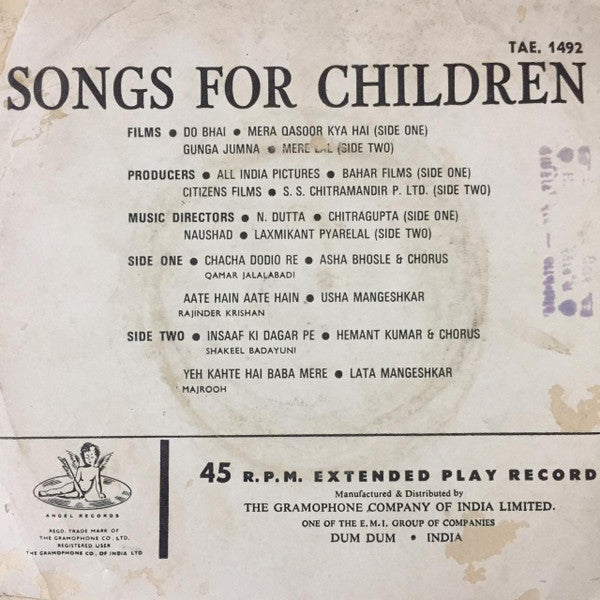 Various - Songs For Children (45-RPM)