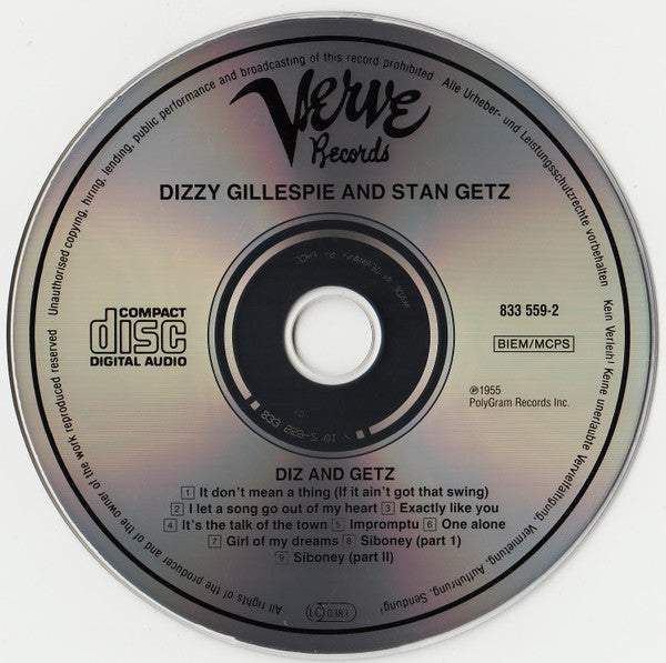 Dizzy Gillespie And Stan Getz - Diz And Getz (CD) Image
