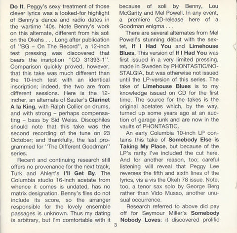 Benny Goodman - The Different Version, Vol. III: 40 Alternate Takes Of Recordings 1941 - 1942 (CD) (2 CD) Image