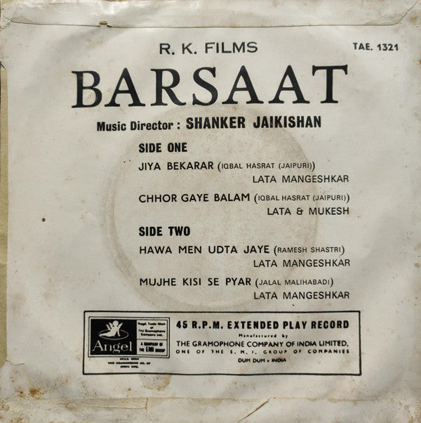 Shankar-Jaikishan - Barsaat (45-RPM) Image