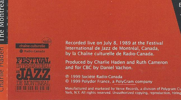 Charlie Haden, Liberation Music Orchestra - The Montreal Tapes (CD) Image