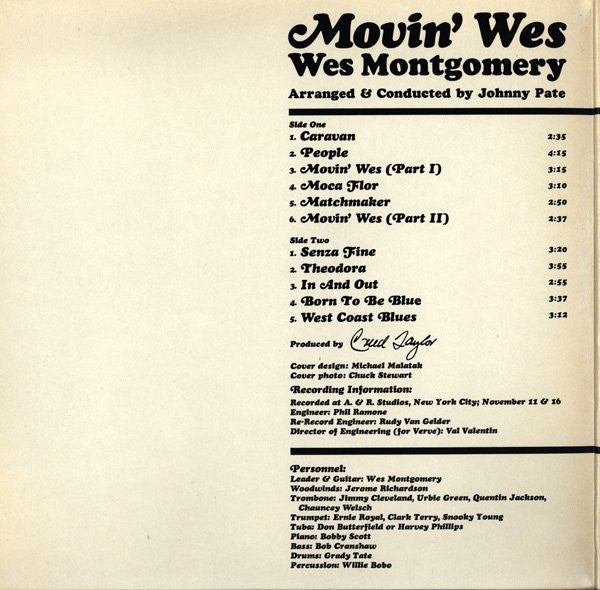 Wes Montgomery - Movin' Wes (Vinyl) Image