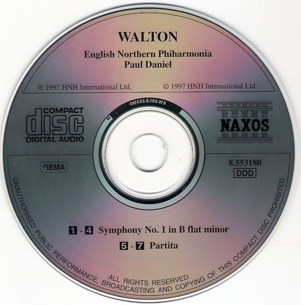 Sir William Walton, English Northern Philharmonia, Paul Daniel - Symphony No. 1 / Partita (CD)