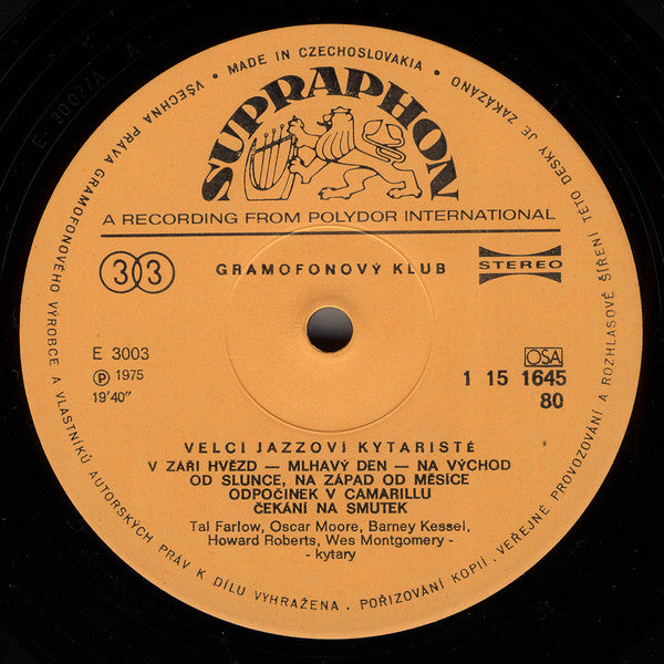 Various - VelcÃ­ JazzovÃ­ KytaristÃ© (Vinyl) Image