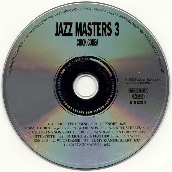 Chick Corea - Verve Jazz Masters 3 (CD) Image