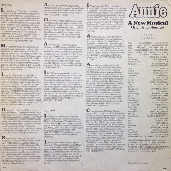 "Annie" Original London Cast - Annie (Original Cast Recording) (Vinyl)