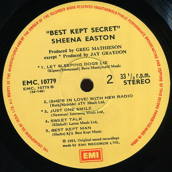 Sheena Easton - Best Kept Secret (Vinyl)