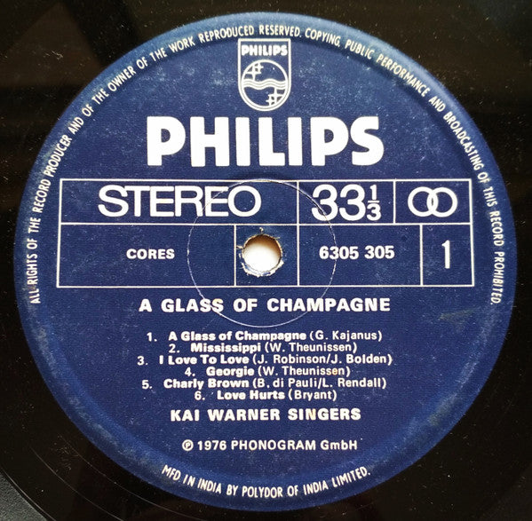 Kai Warner Singers - A Glass Of Champagne (Vinyl) Image