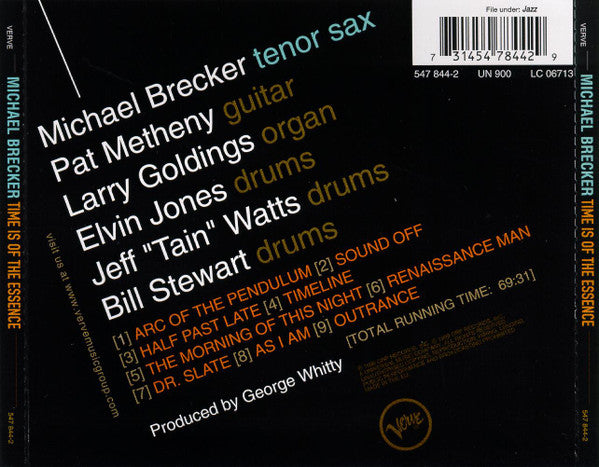 Michael Brecker - Time Is Of The Essence (CD) Image